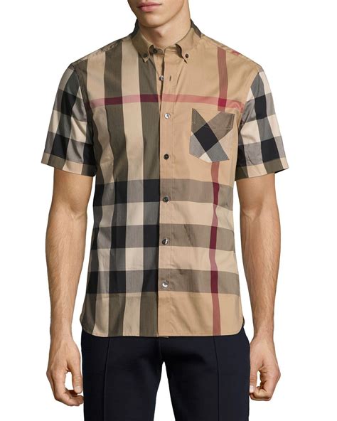 burberry brit short sleeve check sport shirt|Burberry short sleeve button up.